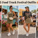 Going To A Food Truck Festival? These Food Truck Festival Outfits Stay Cute Even After Fries, Lines, And Sauce 🍟✨